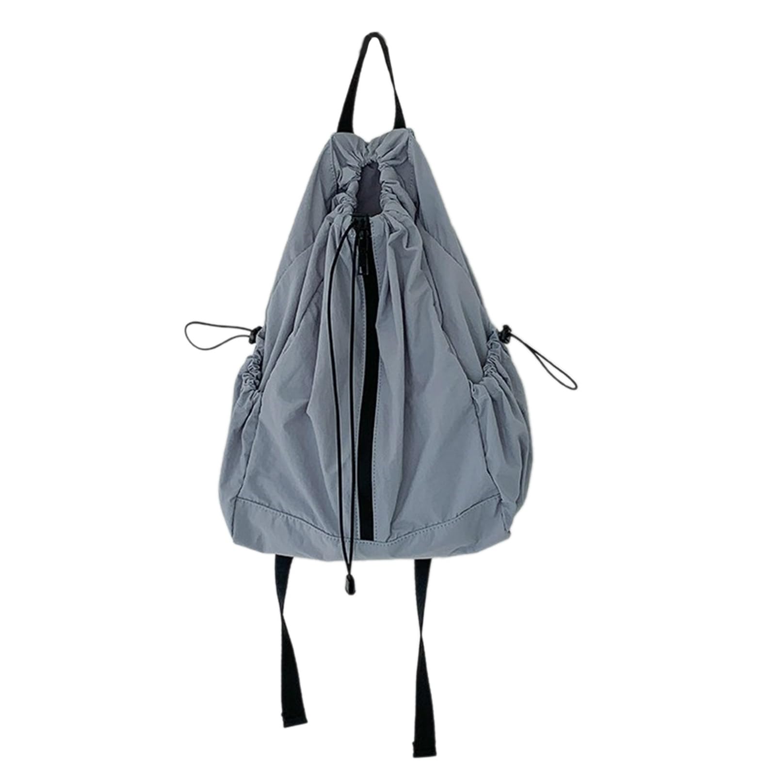 Zaino da viaggio da donna, zaino scolastico per studenti, con coulisse, grande capacità, casual, per lavoro, increspato, con coulisse, borsa da scuola di grande capacità