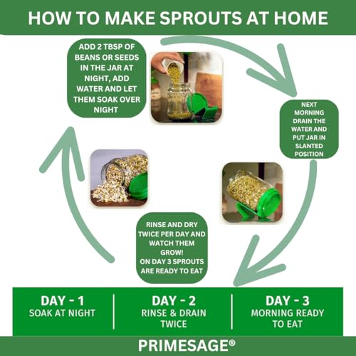 Image of PRIMESAGE Sprouts Maker Jar Sprout Maker Sprout Jar Sprouts Maker Sprouts Maker Jar Sprout Maker Jar Sprouting | 700 ML
