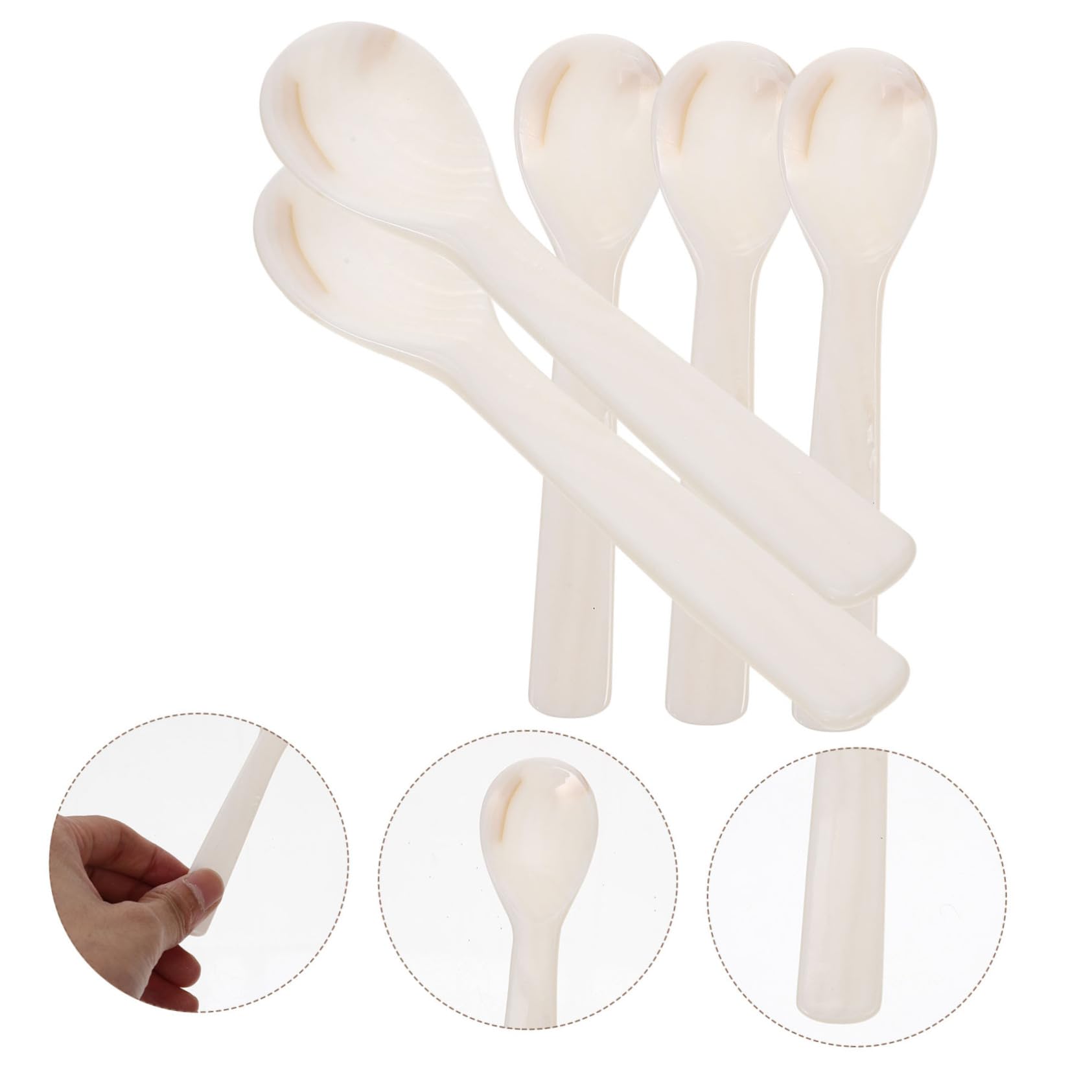 Cuillères à Café à Long Manche en Coquille, Lot de 5, 13 Cm
