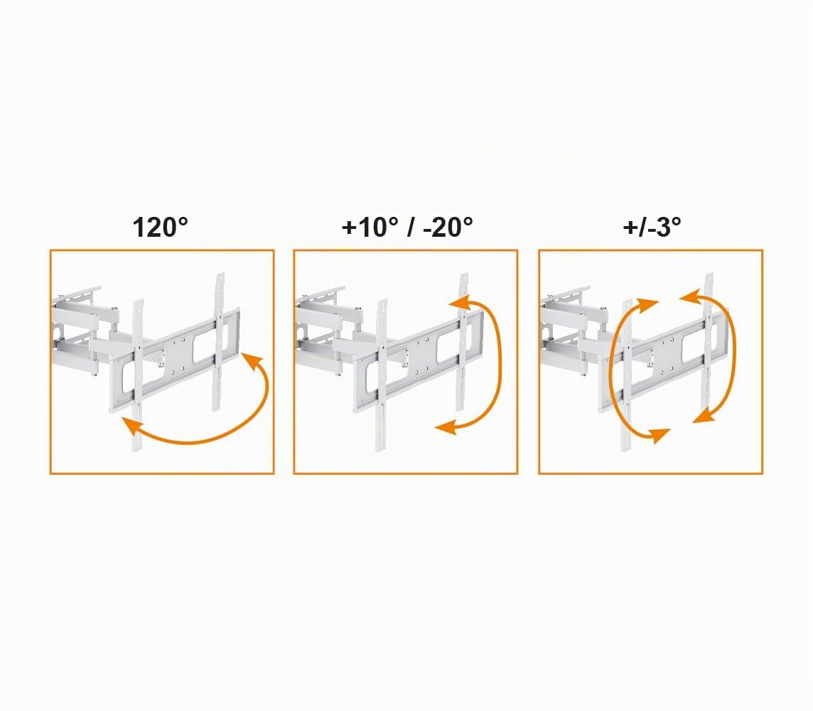 my Wall HF 20 WL - Soporte de Pared para TV (inclinable, Distancia a la Pared Variable 94,0 cm (37) - 177,8 cm (70), Giratorio, inclinable