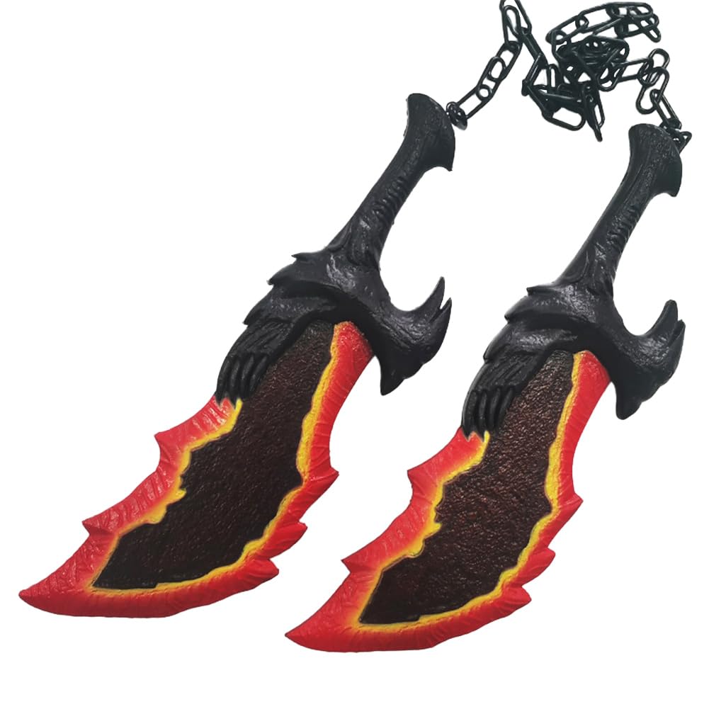 Anjinguang Kratos Cosplay Props Double Knife Weapon Chain Blades of Chaos Halloween Costume Accessories for Fancy Dress Party 43CM
