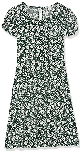 Image of Amazon Essentials Women's Gathered Short Sleeve Crew Neck A-line Dress (Available in Plus Size)