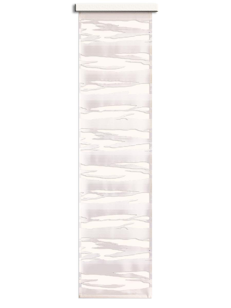 Flächengardine Eltje Schiebegardine Flächenvorhang Schiebevorhang Weiß-Sekt | transparent ausgeschert – Sherli-Muster 240 x 60 cm