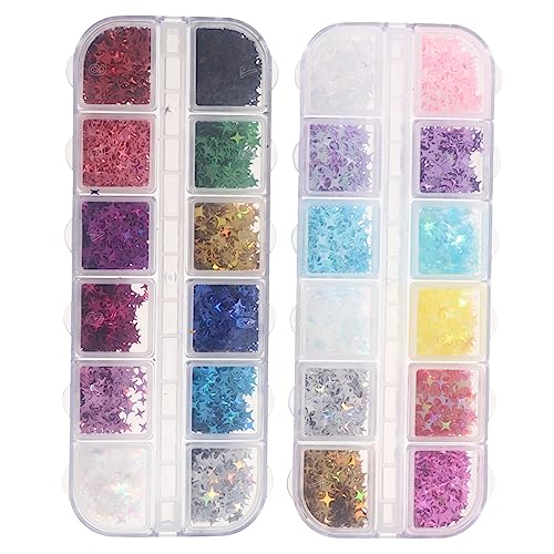 NOLITOY High Luster 3D Sequin Nail Stickers Charms Decals for Nail Art Makeup Craft Projects