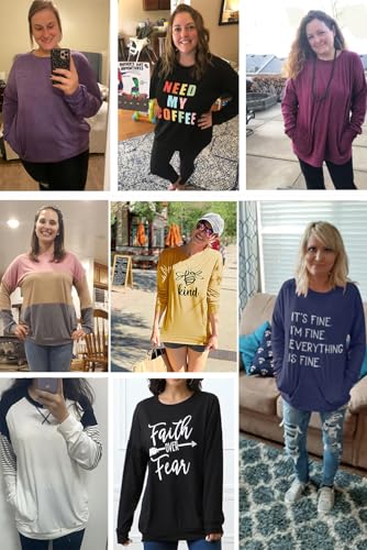 Angerella Women's Casual Loose Fit Pocket Shirts Printed Tops2