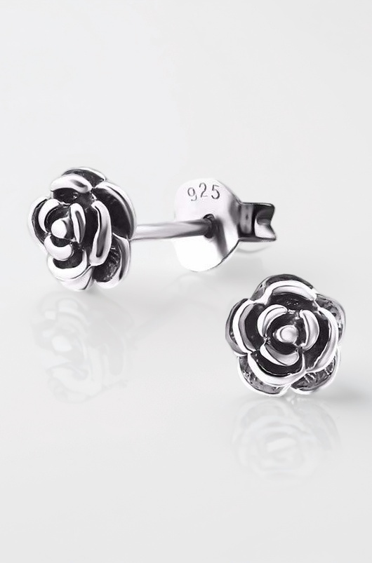 Nemichand Jewels Pure 925 Hallmarked(Stamped) Silver(Chandi) Flower Earring Studs For women