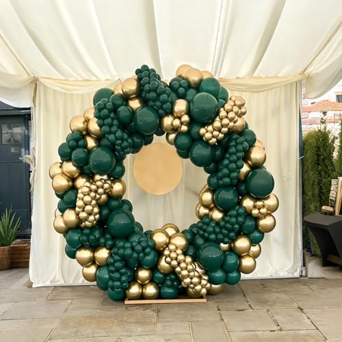 Image of Lukiituke Green and Gold Balloons,57Pcs Dark Gold and Green Party Balloons