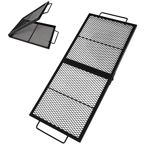 Lineslife Fire Pit Cooking Grill Grates, Heavy Duty Outdoor Rectangle/Square Campfire BBQ Grill with Handles, Portable Camping Gear Cookware and Accessory, 24/30/36/40 Inch (36”x15”) Cover