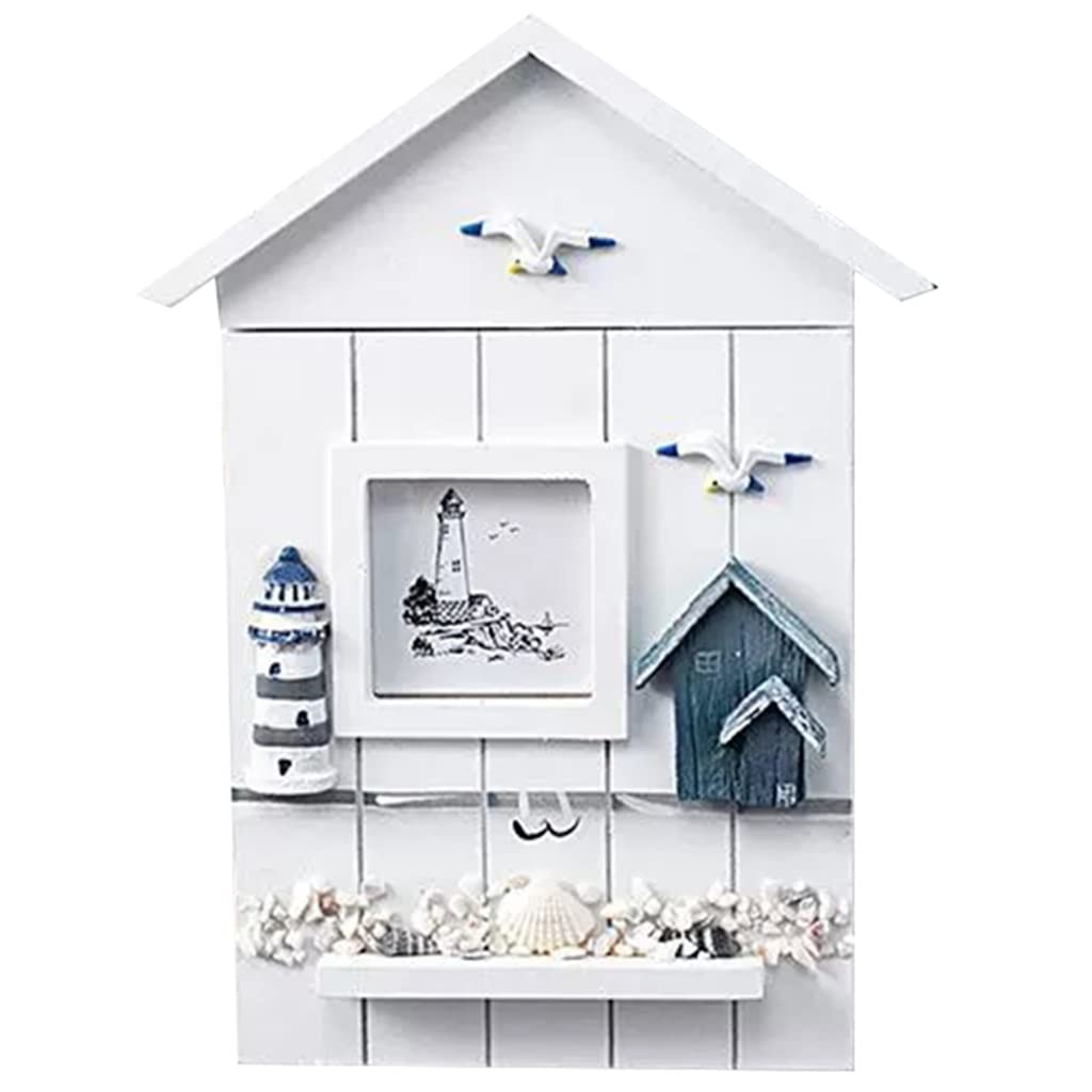 Sdfdcgjsr White C Key Storage Cabinet, Small Creative Mediterranean Style Decoration Key Cabinet, Home Wall-Mounted Management