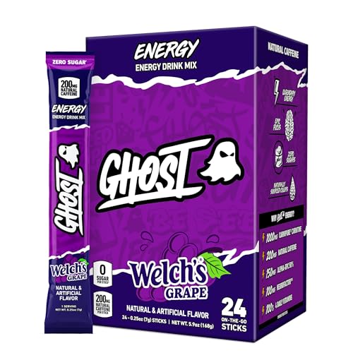 Image of GHOST Sugar-Free Energy Drink Packets, Welch's Grape, 24 Sticks