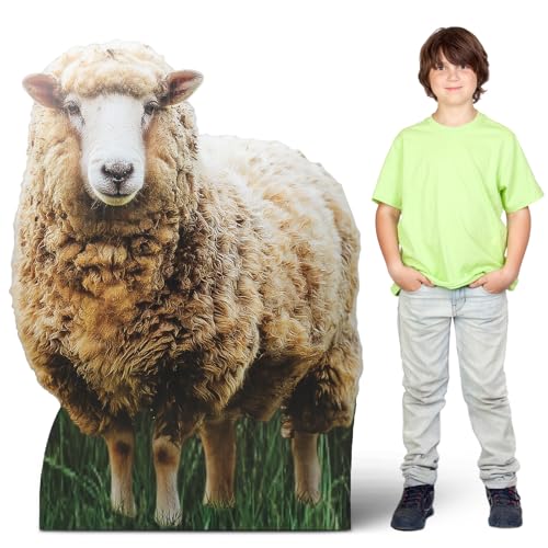 Image of 4 ft Sheep Cardboard Cutout Stand-up Lifesize Religious Sheep Backdrop Photo Props for Farm Theme Birthday Party Easter Nativity Scene Bible School Birthday Party Decorations