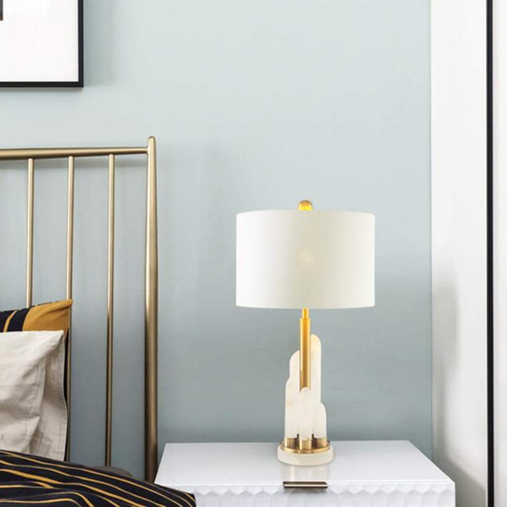 Amazon.co.jp : FJYDBTWJ テーブルランプ大理石の柱のデスクランプ