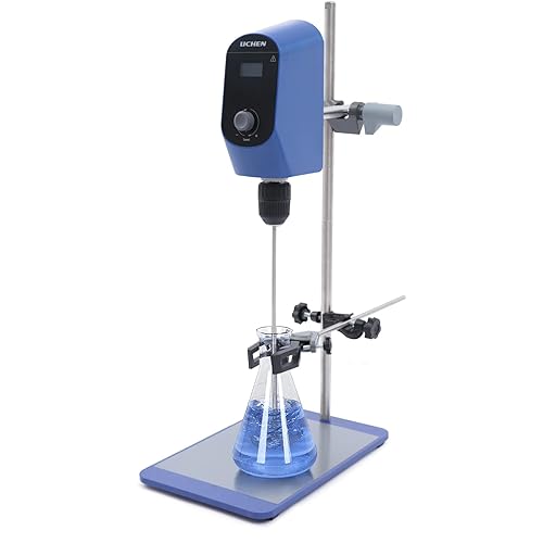 Agitador eléctrico de 20 L con barra de agitación y soporte, 10000 mPas, mezclador digital de agitador de arriba para laboratorio
