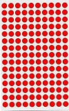 Rubigo 8mm Coloured Dot Stickers – 1500/3000 Sticky Dots in 10 Assorted Colours, Circle Labels for Calendars, Planners, Crafts, Office & School Use (Red, 1500 Dots)