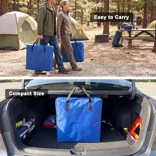 Image of Romswi 2Pack Director Chairs for Outdoor, Folding Camping Chair, Compact Directors Chair Side Table and Side Bag, Heavy Duty Oversize Chair for Beach Fishing Picnic, Holds up to 400 lbs Blue
