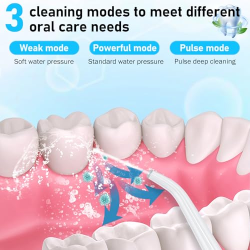 Munddusche Testsieger 2025, Munddusche Kabellos, Water Flosser 3 Modi & 4 Düsen, IPX7 Wasserdicht, für Oral Health Enthusiasten Tägliche Tiefenreinigung Reinigung auf Reisen – Bild 5
