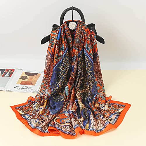Image of ZDMHSH Fashion Scarves Scarf 100% Silk Feeling Scarf Silk Like Scarves Long Lightweight Sunscreen Shawls for Women