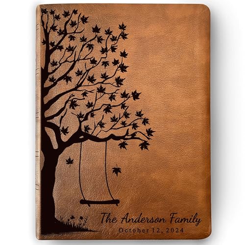 STARKENBURG COMPANY Personalized NASB Family Bible, NASB Custom Family Tree Bible, Wide Margin, Custom Engraved for Wedding, Christian Gift, Wedding Gift