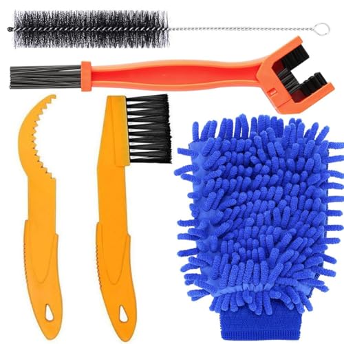 Xemnys Kit de brosses de nettoyage pour vélo, nettoyeur de chaîne de vélo, accessoires de moto multi-outils de nettoyage pour VTT, vélo de route et moto et...