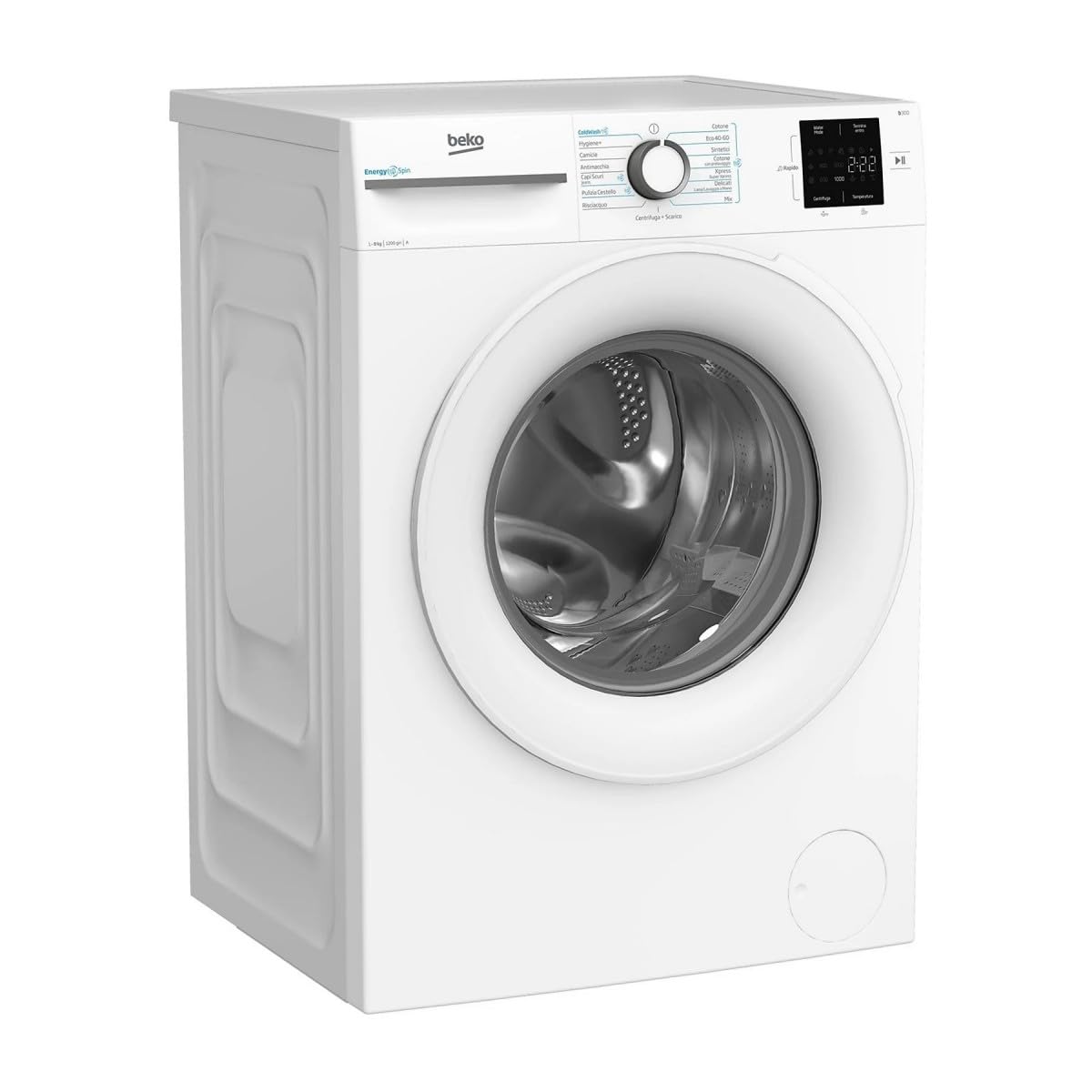 Beko Lavatrice 8kg Energy Spin A Inverter Vapore 1200giri Bmwu3821w