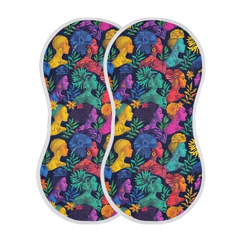 xigua Colorful Silhouettes of Women Baby Burp Cloths for Newborn Boys and Girls 1 Pack, Soft & Absorbent Cotton Baby Burp Cloth, Baby Washcloths, Newborn Towel, Burp Rags2
