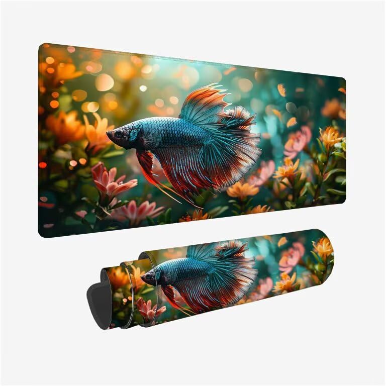 Tapis de souris poisson XXL pour aménager un grand bureau gaming et de dessin animét