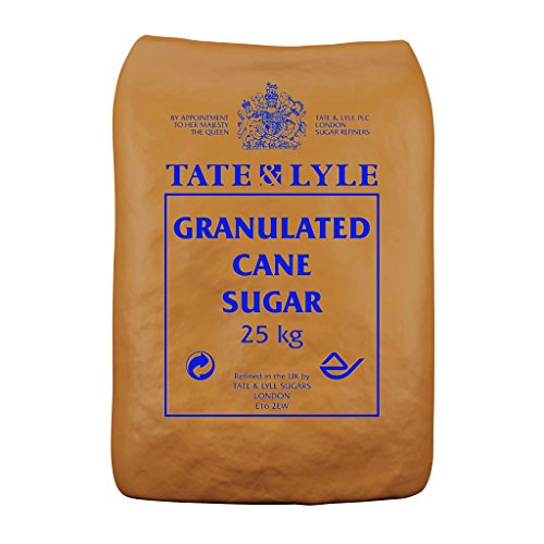 Tate & Lyle - Granulated White Sugar - Versatile Pure White Cane Sugar for Everyday Sweetening, Cooking & Baking - Consistently Fine Quality - UK Packed - 1 x 25kg