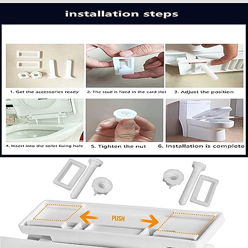 Image of MLD Soft CloseToilet Seat Hinge Bolts soft Close Screw Fixing Fitting Kit Nut bolt Toilet Seat Cover Repair bottom installation Tool Kit Set BOL4043 (1 Pair,White, Plastic)