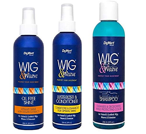 Demert Wig & Weave SYSTEM SET (Shampoo, Oil Free Shine,Lusterizer and Conditioner) Plus 1 Free pencil by Demert