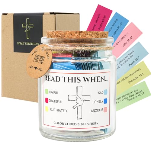 Bible Verse Jar,Inspirational Prayer & Reflection,Scripture Cards & Prayer Jar,Christian Gifts For Women,Men,Best Friend, Teacher,Husband, Coworker Gift, Meaningful Present From Work Bestie, Family