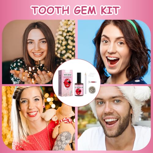 YUPZAR 1 Satz DIY Tooth gem kit DIY Mit Kleber zahnsteine selber kleben set, für Reflektierende Zahnverzierungs-Dekoration