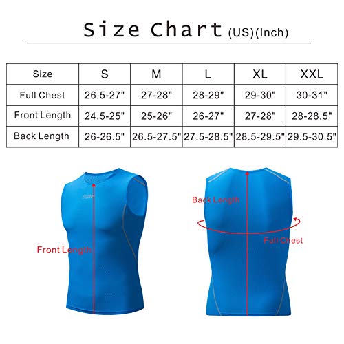 Bpbtti Men's High Wicking Sleeveless Base Layer Cycling Running Undershirt Quick Dry Vests Lightweight Sports Tank Tops Blue Xl #TOP4