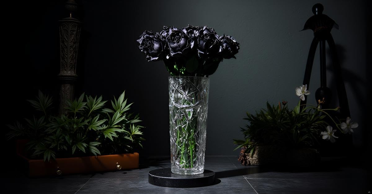 Gothic Black Rose Building Blocks Set - 585 PCS Dark Romance DIY Artificial Flowers, Luxury Home Decor for Valentine's Day/Birthday, Elegant Gift for Women & DIY Enthusiasts