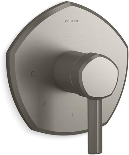 Miniatura 42 de Kohler T27042-4-BN Occasion™ Tapacubos de válvula de transferencia con manilla de palanca, níquel cepillado vibrante Vibrant Brushed Nickel,Negro