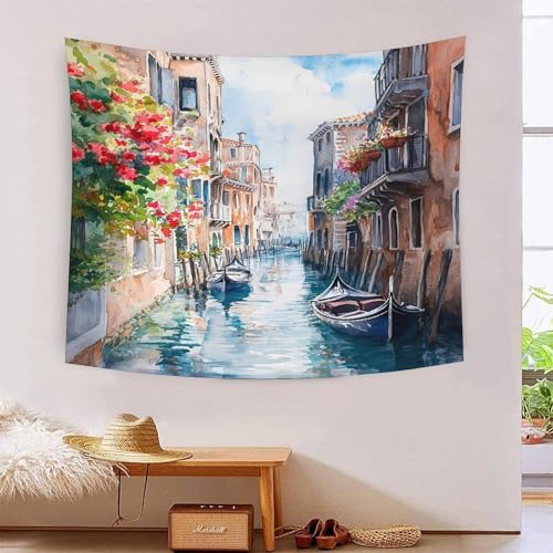 Couverture murale 3D Canaux de Venise tapisserie 180x230cm