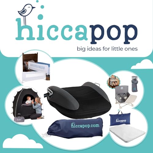 Image of Hiccapop UberBoost Inflatable Backless Booster Seat for Kids, Portable Travel Car Seat | Classic Graphite Black