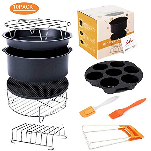 Deep Fryers Universal Air Fryer Accessories Including Cake Barrel,Baking Dish Pan,Grill,Pot Pad, Pot