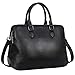 HESHE Leather Womens Handbags Totes Top Handle Shoulder Bag Satchel Ladies Purses (Black-Top Grain Genuine Leather)