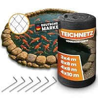 NATURIZ® Teichnetz & Vogelschutznetz robust - 15x15mm feinmaschig - UV & witterungsbeständig - Netz gegen Vögel, Laub & Teichschutz (3 x 4 m)