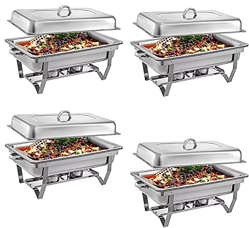 XBSXP Chafing Dish Buffet-Set - Full Size Edelstahl Chafer Speisenwärmer Komplettset mit Wasserpfanne, Speisepfanne…