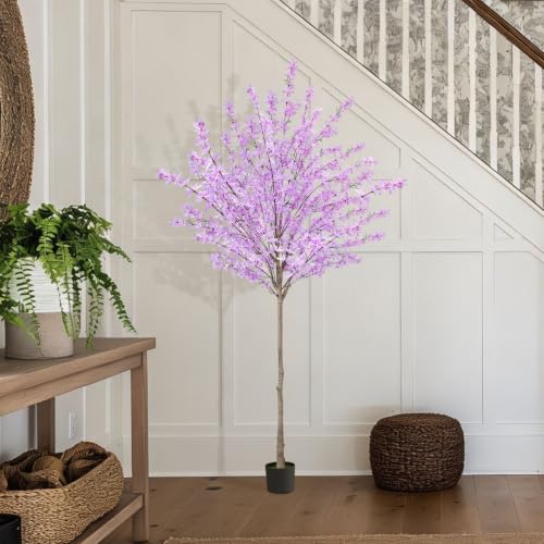 6ft Artificial Winter Jasmine Tree, Faux Forsythia Plant with Cement Base - image 8
