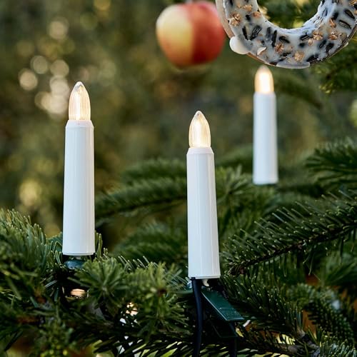 Guirlande filament LED étanche Hellum 19 m blanc chaud avec clips de fixation extérieurs