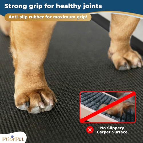 Image of Dog Ramp for Couch - Non-Slip, Sturdy Build Foldable Wooden Dog Ramp - Supports up to 200 lbs - 7 Adjustable Heights (14 inch - 20.5 inch) - Enhanced Stability - Birchwood Pet Ramp for Small Dogs - Black
