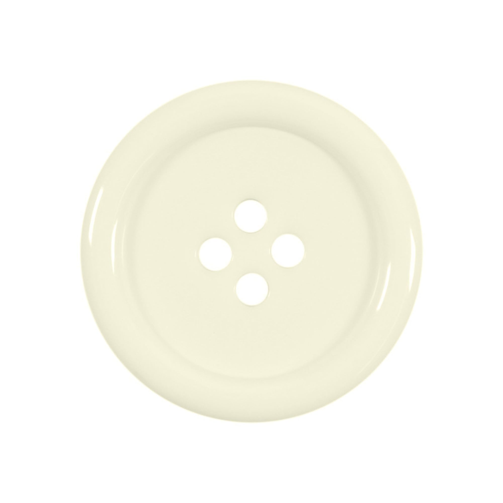 6 Pack Cream 15mm Round Plastic Buttons with 4 Holes - Ideal for Coats Jackets, Cardigans (24L), 15mm Buttons - 6 Pack