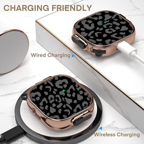 Image of Maxjoy for AirPods 4 Case with Lock, Cute AirPods 4 Case Lock Protective Hard AirPod 4 Generation Cover for Women Men with Keychain Clip for AirPod 4th Generation Cover 2024, Grey Leopard