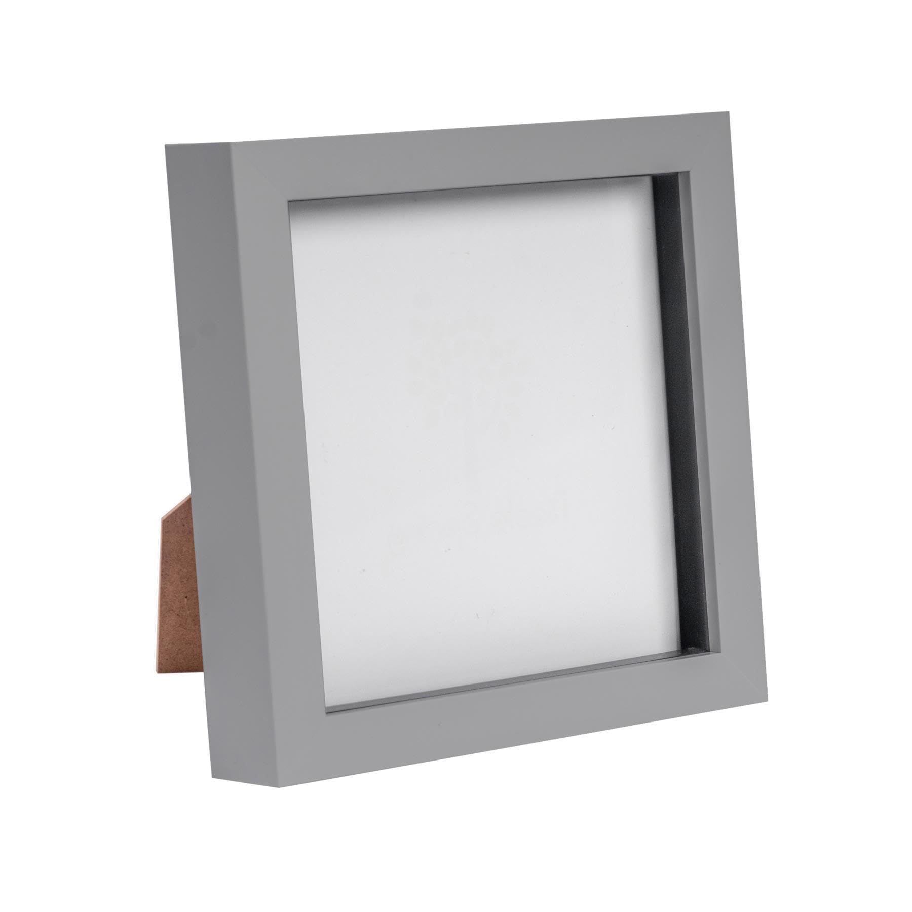 Nicola Spring Grey 3D Shadow Box Photo Frame - 6X6 (15X15cm) - Pack Of 1 - 3D Photo Frame Box Picture Memorabilia Display Case For Crafts, Keepsakes, Wedding, Graduation