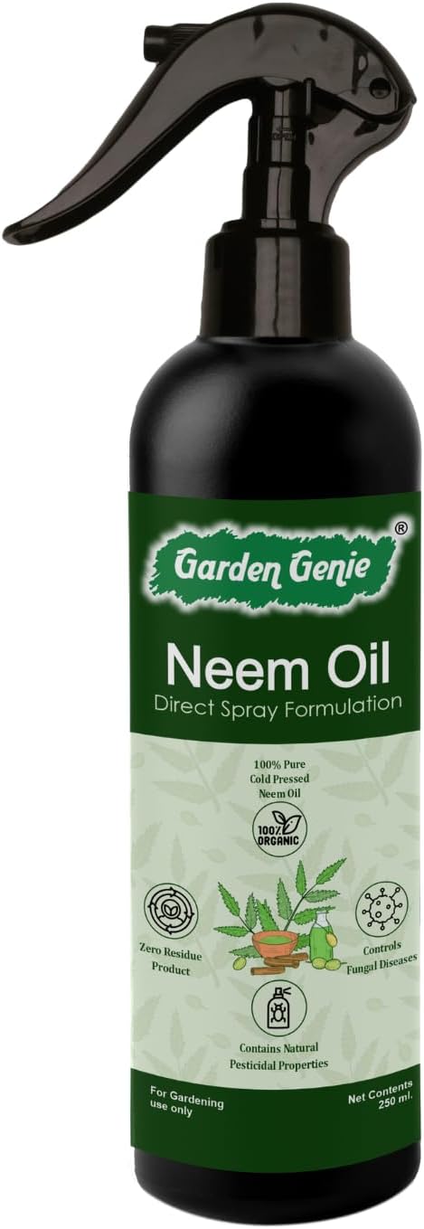 Garden Genie Ready to Use Neem Oil Spray 250ml I Organic Insecticide for Plants I Insect Killer Spray - Removes Mealy Bug, Fungus, Aphids Etc from Home Garden