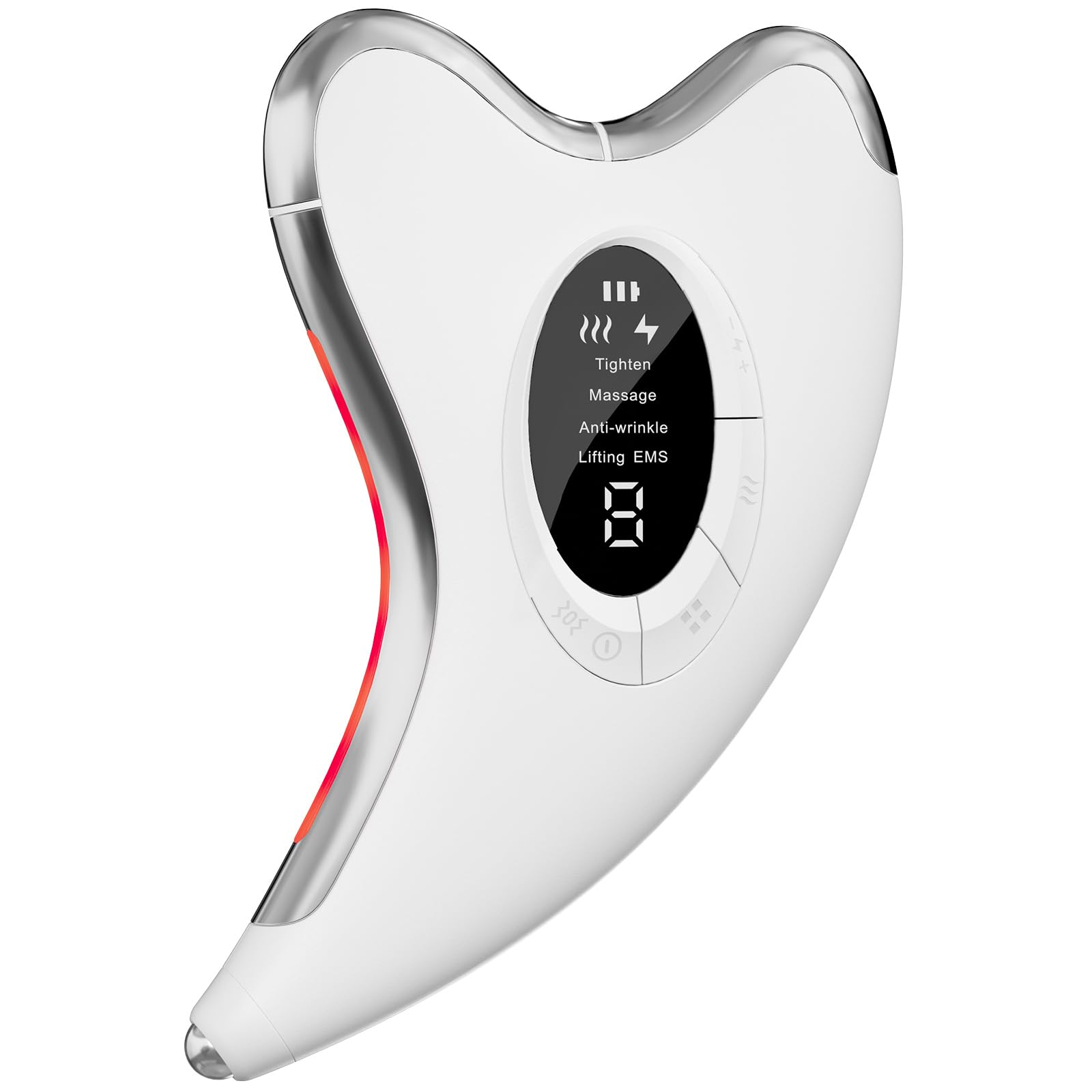 Profey Gua Sha EMS - Appareil de Massage Visage avec Chaleur 45℃, Vibration, Lifting EMS 9 Niveaux, 4 Modes, LED Bleu/Jaune/Rouge - Anti-Vieillissement et Anti-Rides