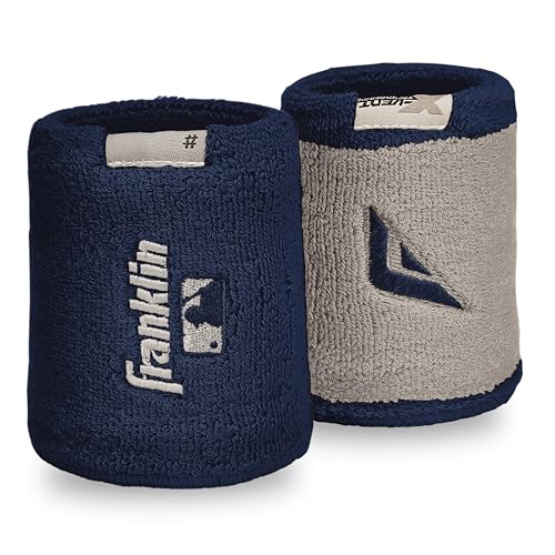 Franklin Sports X-Vent Baseball + Softball Wristbands - Navy + Gray - image 1