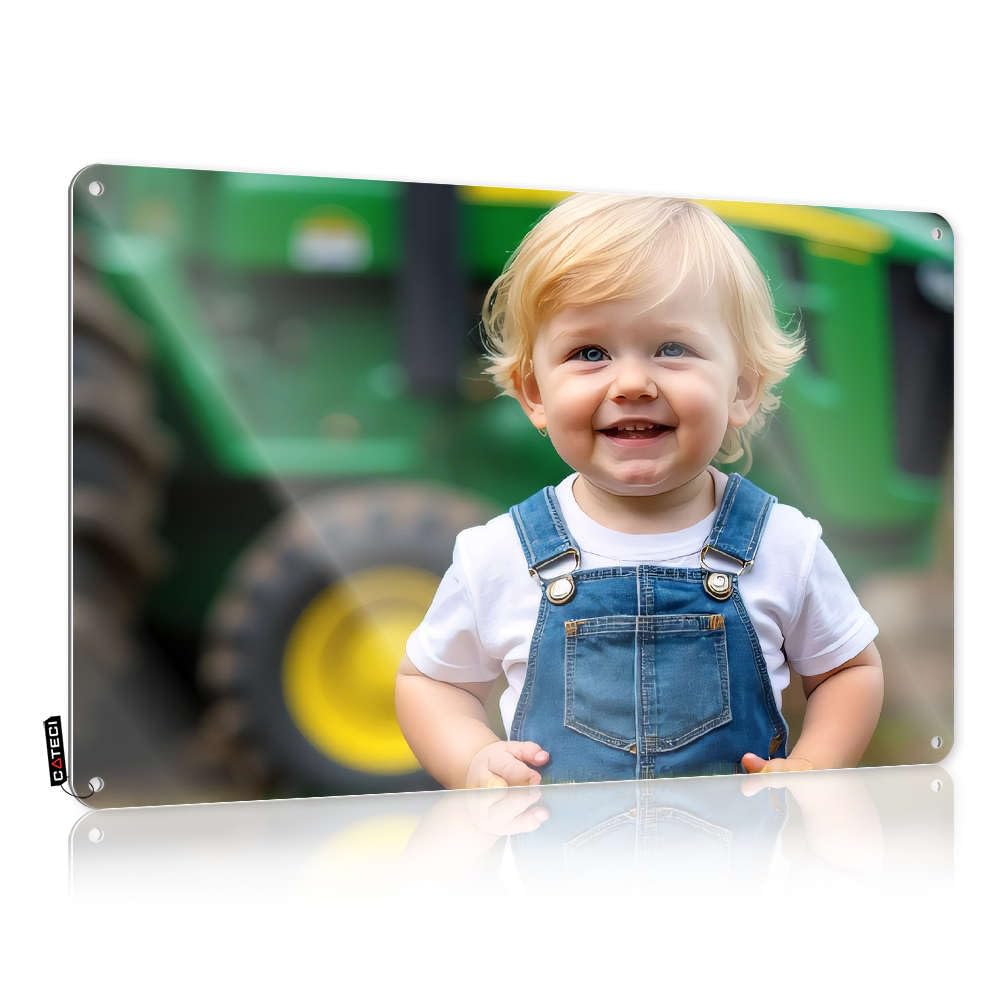 A Cheerful Child In Overalls Smiles Brightly. Funny Vintage Signs Neon | New Welcome Decorative Wall Art(30X40CM)